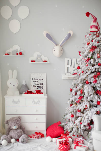 istock Interior with Christmas tree and armchair 1423579763