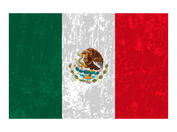 istock Mexico grunge flag, official colors and proportion. Vector illustration. 1423583571
