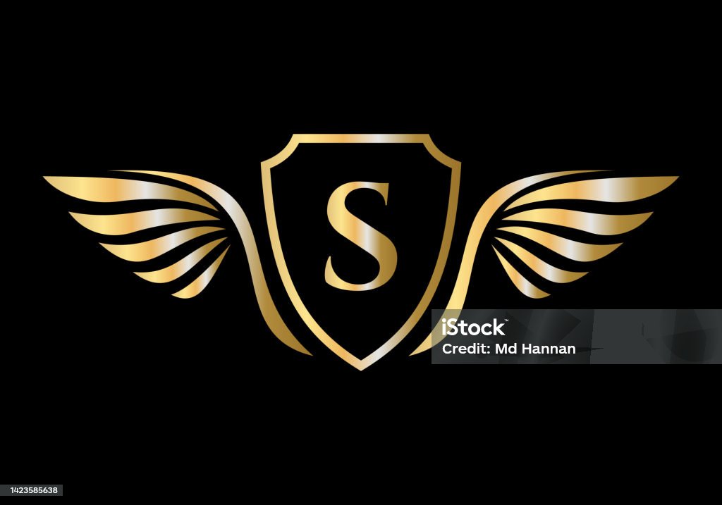 Logo Sayap Awal Pada Alfabet Huruf S Untuk Simbol Logo Transportasi