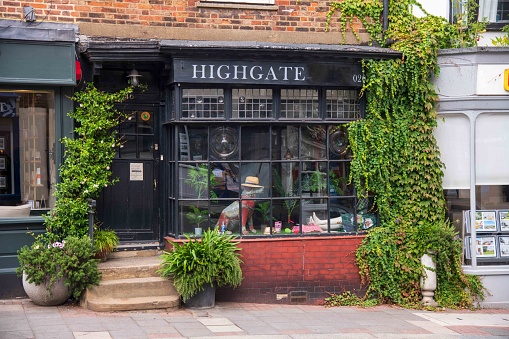 London, United Kingdom - August 20, 2022: Vintage Shop window on Highgate Street