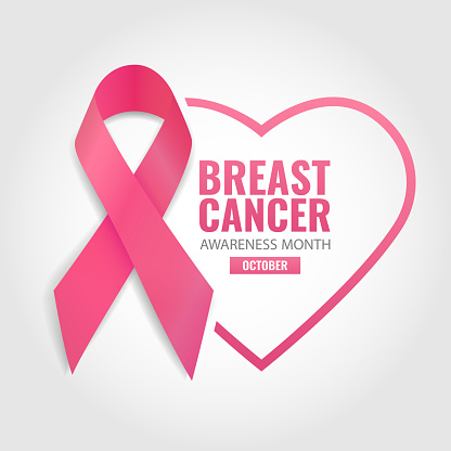Vector Illustration of Breast Cancer Awareness Month. Ribbon