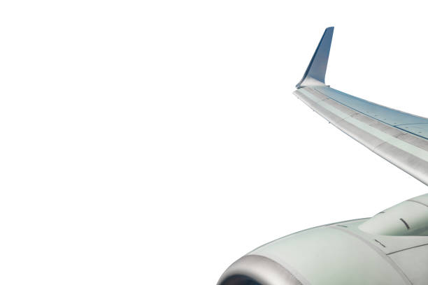 jet airplane landing, isolated on white