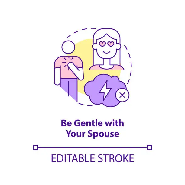 Vector illustration of Be gentle with spouse concept icon