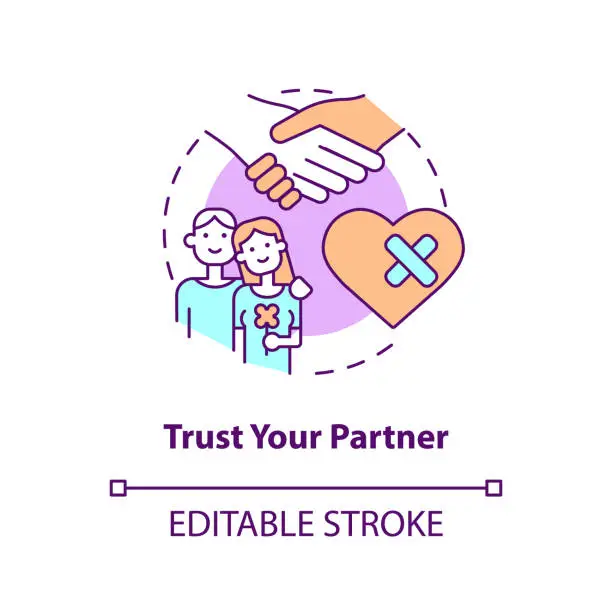 Vector illustration of Trust partner concept icon