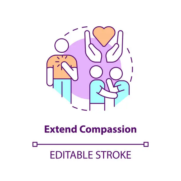 Vector illustration of Extend compassion concept icon