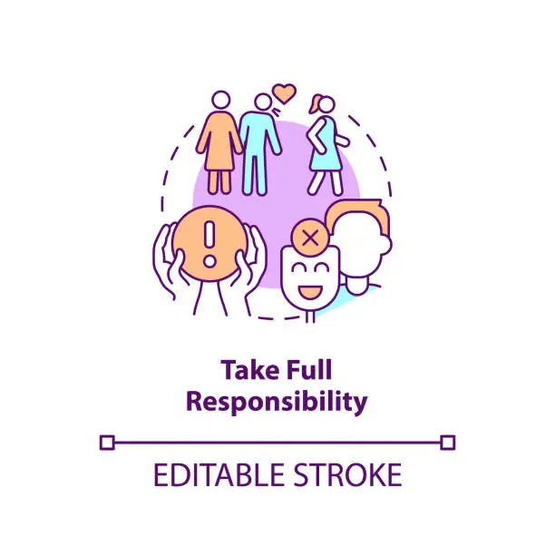 Vector illustration of Take full responsibility concept icon