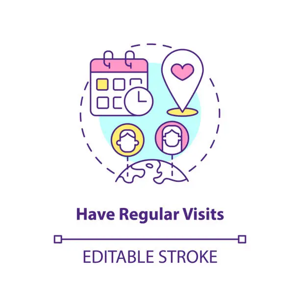 Vector illustration of Have regular visits concept icon