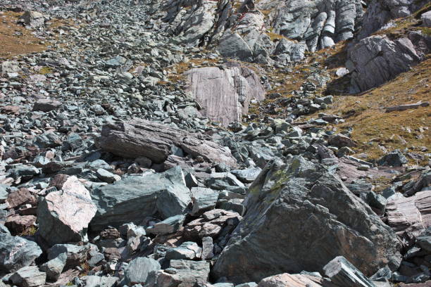 screes at the foot of bric bouchet; queyras - scree imagens e fotografias de stock