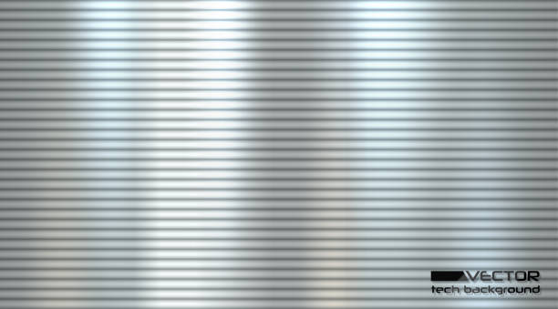 серебристый блестящий металлический горизонтальный прямолинейный фон. текстура из нержавеющей стали, черный серебристый текстурированны - steel wall textured metal stock illustrations