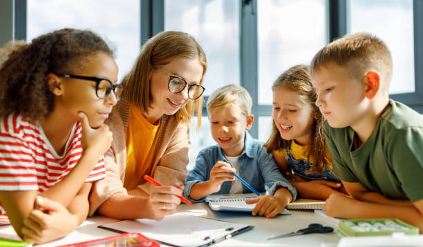 istock Teacher and students on lesson together 1423603425