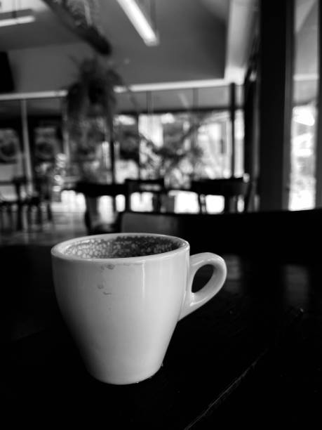 Black and white coffee cup