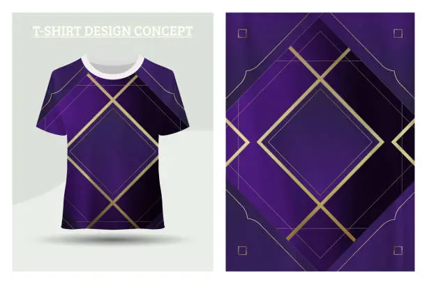 Vector illustration of purple plaid shirt design
