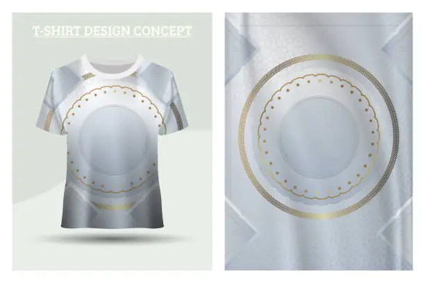 Vector illustration of elegant white t-shirt design concept with Islamic motifs