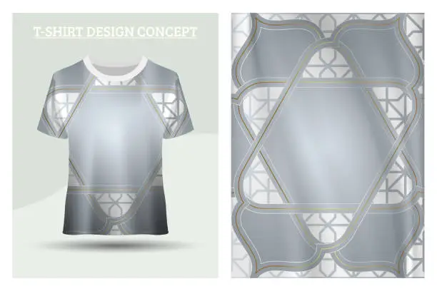 Vector illustration of elegant white t-shirt design concept with Islamic motifs