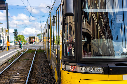Yellow tram in Berlin