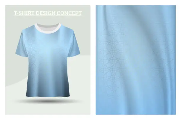 Vector illustration of men's light blue shirt design