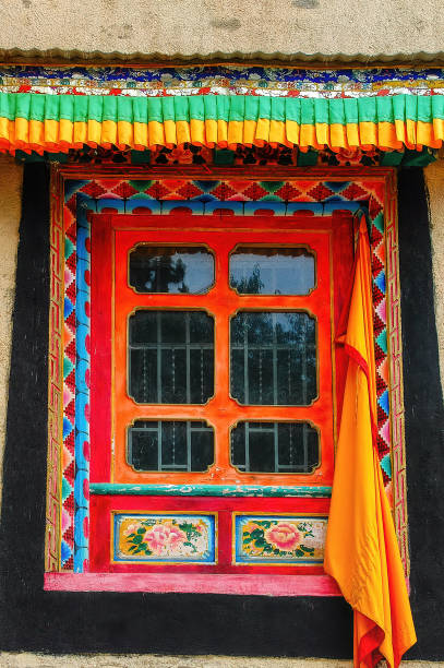 istock Chinese window archtitecture at Shangrila, Yunnan, China 1423618191