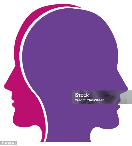 Two Faced Person Vector Two Faced Stock Illustration - Download Image Now - Two Faced, One ...