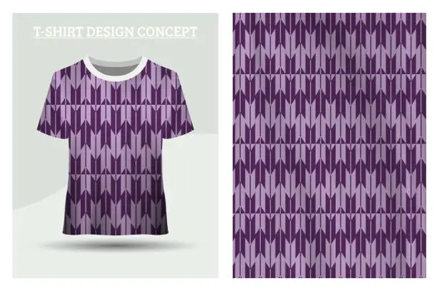 Vector illustration of purple shirt design concept with vertical lines