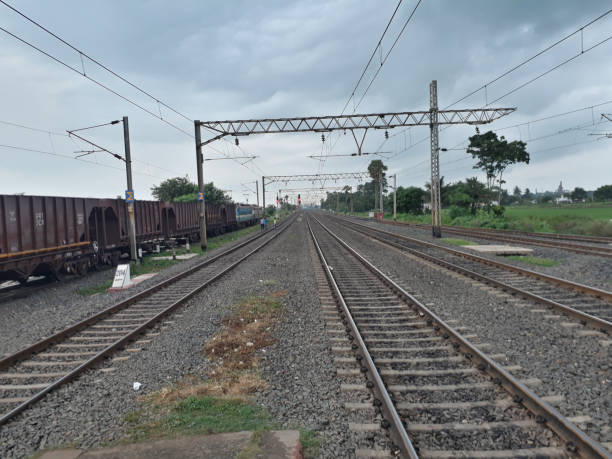 istock railway track in india.  railway lines. 1423619693