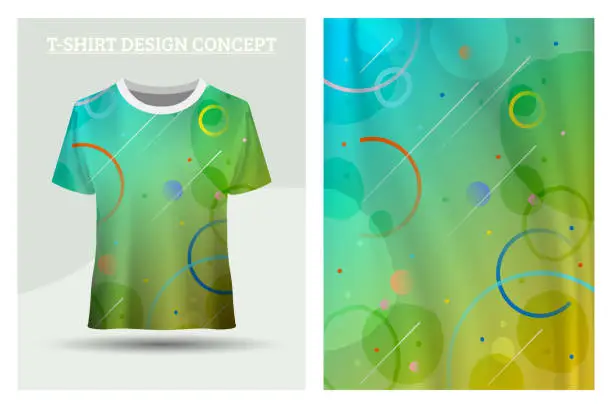 Vector illustration of mixed color abstract shirt design concept