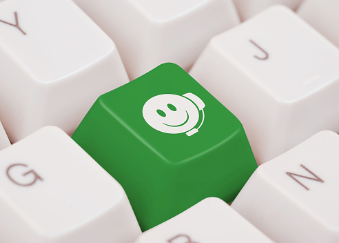 Green computer Key for Customer Service