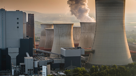 Coal fired power station - Aerial shot