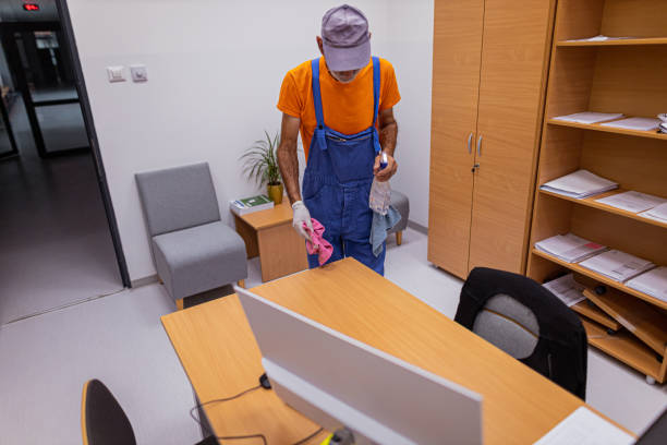A process of disinfection of the school office