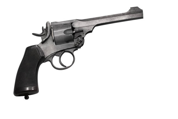 vintage gun vintage gun isolated on white background steampunk pistol pictures stock pictures, royalty-free photos & images