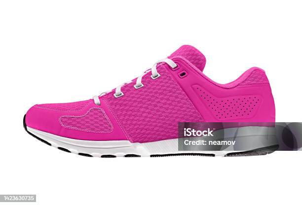 Pink Womens Sport Shoes Stock Photo - Download Image Now - Active Lifestyle, Aerobics, Casual Clothing