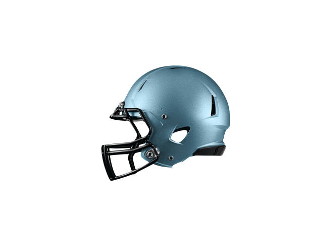 istock Blue Football Helmet on white 1423630878
