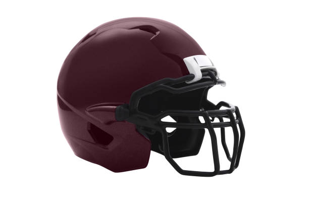 istock Brown Football Helmet on white 1423631048