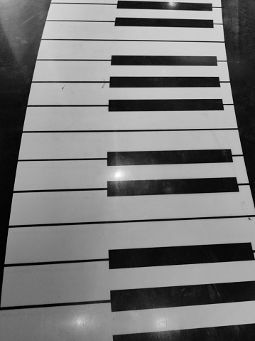 Piano keyboard decoration on the floor ground at Ankara turkey