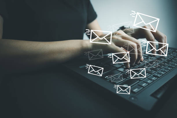 istock Concept of using digital media, technology, social media online surfing, woman's hand using laptop to use the internet, check email. 1423633596