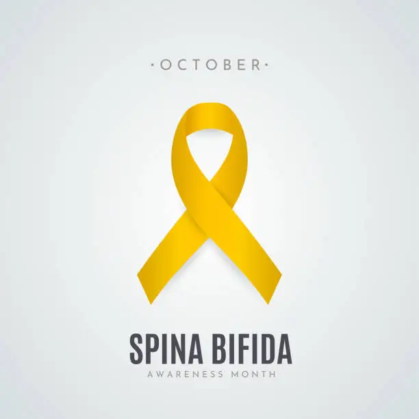 Vector illustration of Spina Bifida Awareness Month poster, October.  Vector
