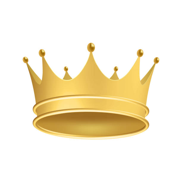 istock Golden royal crown for king or queen isolated on white background 1423650500