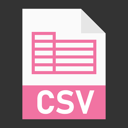Modern flat design of CSV file icon for web. Simple style