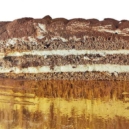 close-up of a sweet italian cake tiramisu