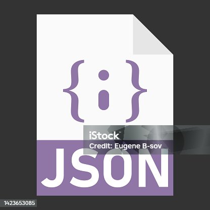 istock Modern flat design of JSON file icon for web 1423653085