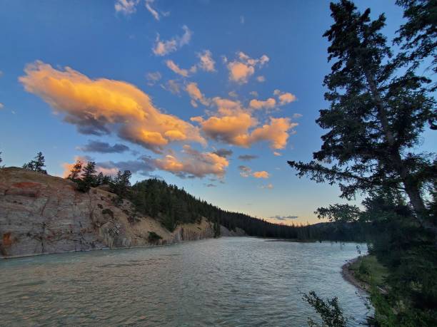 istock Sunset at Old Fort Point Overlooking Athabasca River in Jasper National Park Canada 1423654262