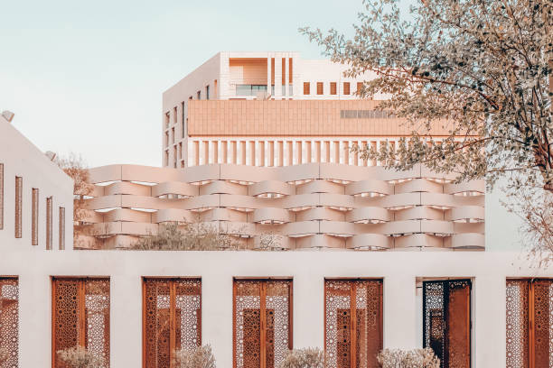 istock Architecture of Qatar, modern building with columns 1423655758