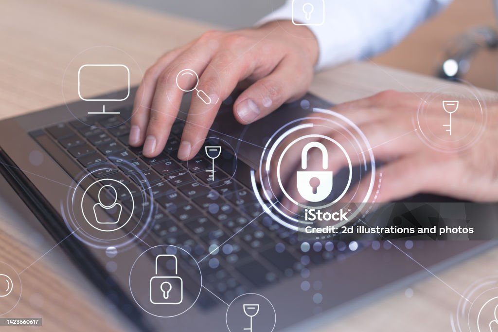 A Programmer Is Typing A Code On Computer To Protect A Cyber Security ...