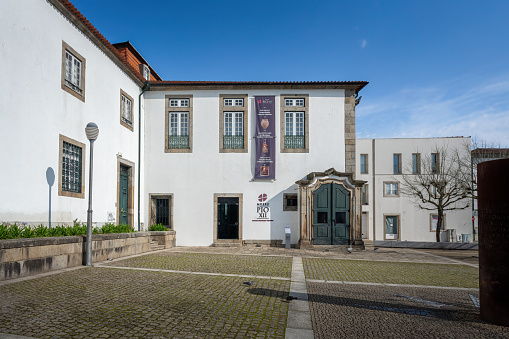 Braga, Portugal - Feb 6, 2020: Pio XII Museum at Largo de Santiago - Braga, Portugal