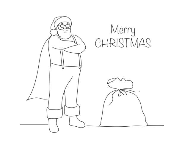 illustrations, cliparts, dessins animés et icônes de super santa&nbsp;! - santas sack