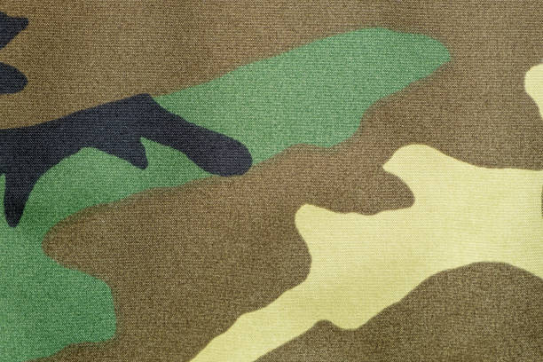 Armed forces woodland camouflage fabric texture background