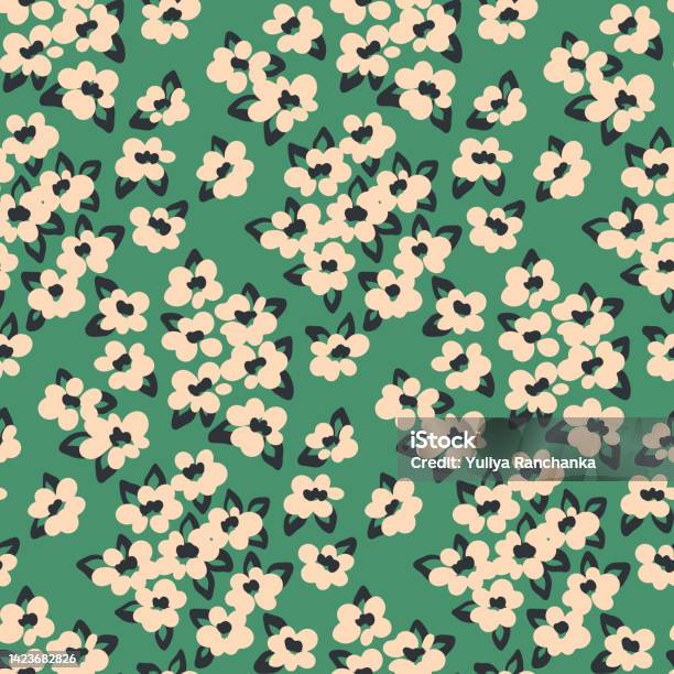 Mint Flower Pattern Seamless Pattern Cute Floral Print With Small Flowers On A Mint Green ...