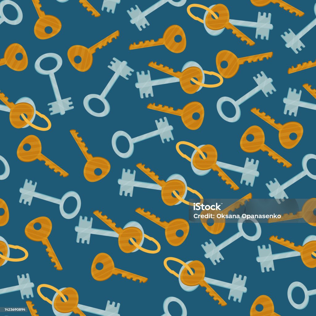 Key Design Patten's Pattern Of Keys Seamless Pattern Vector Illustration Stock Illustration ...