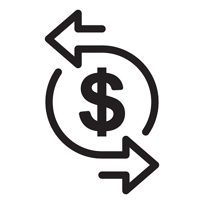 istock Currency conversion line icon. Dollar conversion outline vector illustration 1423704067