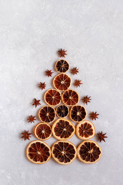 istock Christmas tree made of dry orange slices 1423704437