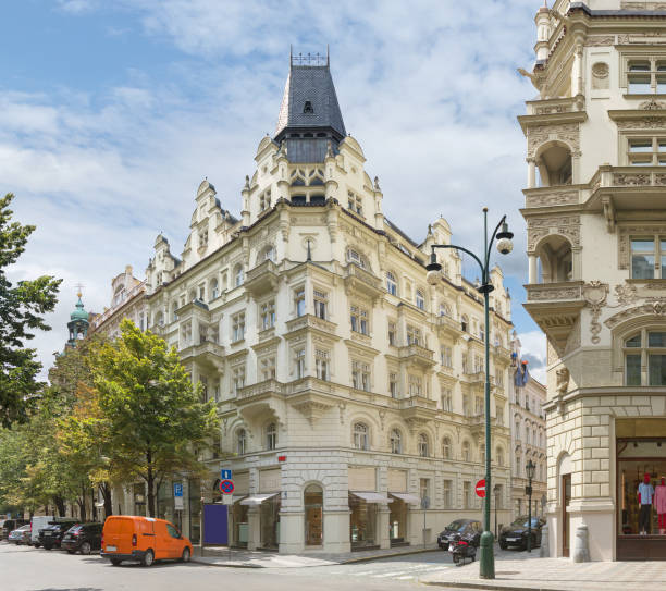 The Parizska street. Prague, Czech Republic. stock photo